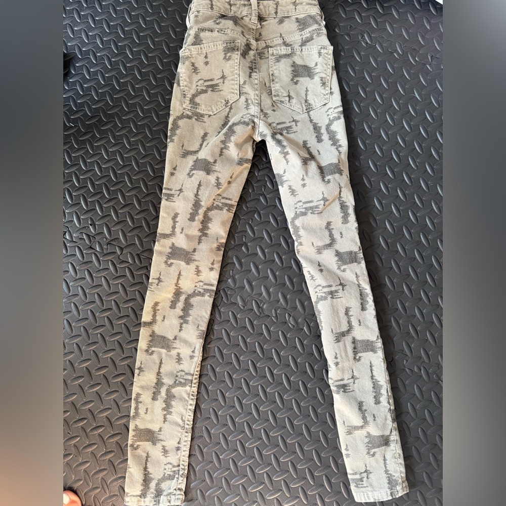 Free People Beige Patterned Jeans